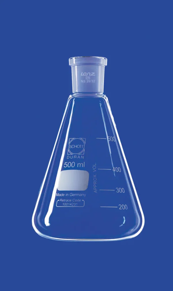 Lenz Laborglasinstrumente™ 250 ml Erlenmeyer Flasks With Conical Ground Joint, 10 tk